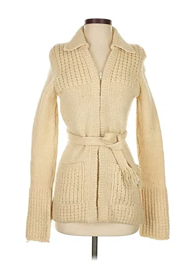 Pre-owned Gaeltarra Wool Cardigan Sweater In Brown