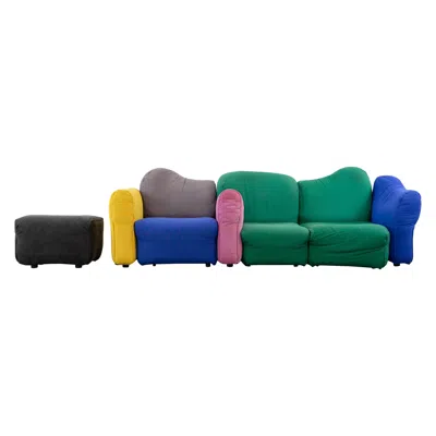 Pre-owned Gaetano Pesce Cannaregio Modular Sofa With Footrest By  For Cassina, Italy 1986 In Blue
