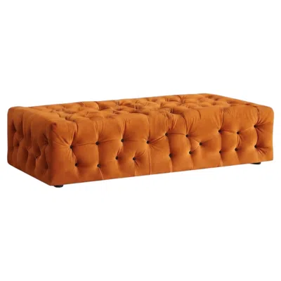 Pre-owned Gaetano Pesce Capitonn� Ottoman La Michetta Pouf By  For Meritalia - Velvet Ochre In Brown