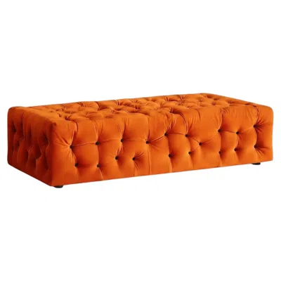 Pre-owned Gaetano Pesce Capitonn� Ottoman La Michetta Pouf By  For Meritalia Velvet Orange