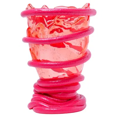 Pre-owned Gaetano Pesce Contemporary Fish Design  Pompitu I Vase L Light Ruby Fuchsia In Pink