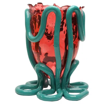 Pre-owned Gaetano Pesce Contemporary  Indian Summer L Vase Soft Resin Fuchsia Ocean Blue
