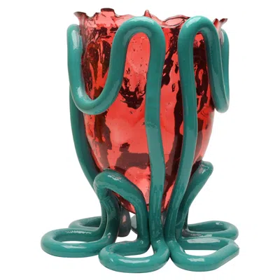 Pre-owned Gaetano Pesce Contemporary  Indian Summer M Vase Soft Resin Fuchsia Ocean Blue