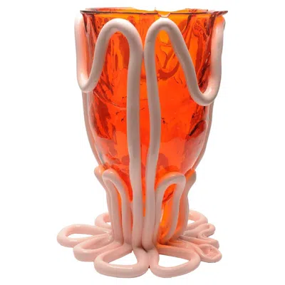 Pre-owned Gaetano Pesce Contemporary  Indian Summer Vase Xl Resin Orange Pink