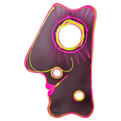 Pre-owned Gaetano Pesce Contemporary  Look At Me Mirror Medium Grey Fluo Fuchsia Yellow