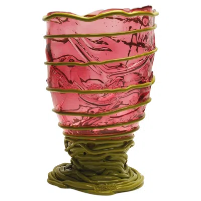 Pre-owned Gaetano Pesce Contemporary  Pompitu Ii Vase M Resin Light Fuchsia Green