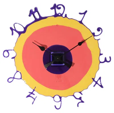 Pre-owned Gaetano Pesce Contemporary  Round The Clock L Purple Dark Salmon Yellow