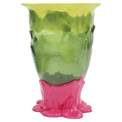 Pre-owned Gaetano Pesce Contemporary Pink And Green Resin Vase From The Fish Collection By