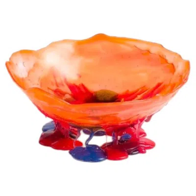 Pre-owned Gaetano Pesce Edizioni Del Pesce Meritalia Half Ball Small Vase Storage Basket -  In Orange