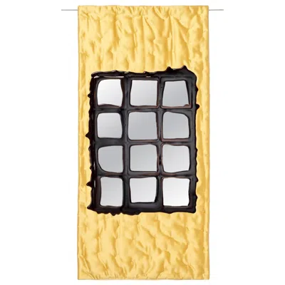Pre-owned Gaetano Pesce Edizioni Del Pesce Meritalia Mirror 3 Wall Mirror By , Yellow Black
