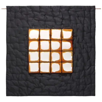 Pre-owned Gaetano Pesce Edizioni Del Pesce Meritalia Mirror 4 Wall Mirror By , Black Orange