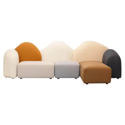 Pre-owned Gaetano Pesce For Meritalia "colorado" Italian Sofa With Right Chaise Longue In Beige