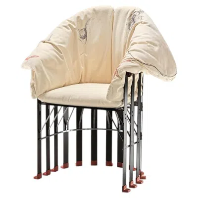 Pre-owned Gaetano Pesce For Meritalia "la Pagnotta" Dining Chair With Armrests - Printed In Beige