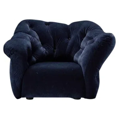 Pre-owned Gaetano Pesce For Meritalia "nubola" Luxury Armchair In Night Velvet, Italy In Black