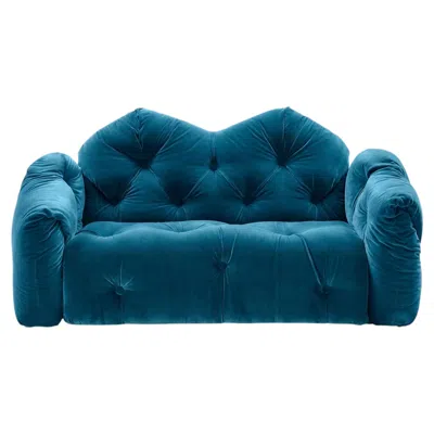 Pre-owned Gaetano Pesce For Meritalia "sof� Michetta 210" Italian Sculptural Sofa - Cyan In Blue