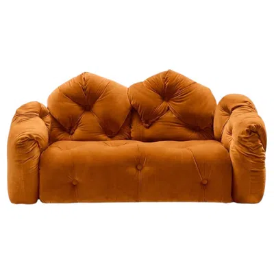 Pre-owned Gaetano Pesce For Meritalia "sof� Michetta 210" Italian Sculptural Sofa - Ochre In Brown