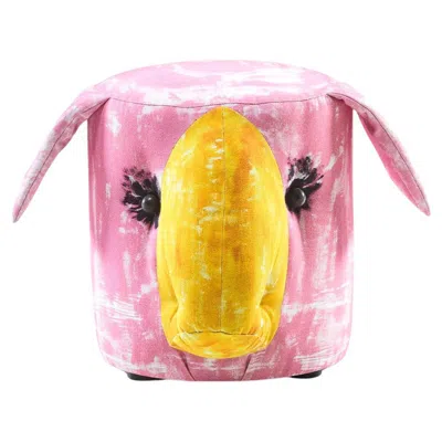 Pre-owned Gaetano Pesce Gli Amici Printed Cotton Pouf Canarino By  In Pink