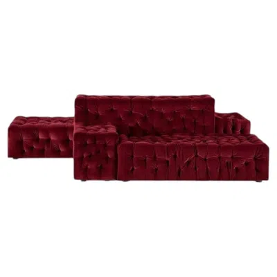 Pre-owned Gaetano Pesce Italian La Michetta Modular Sofa By  For Meritalia - Velvet Red
