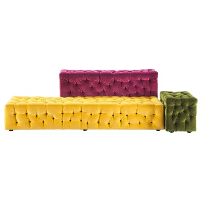 Pre-owned Gaetano Pesce La Michetta Composition 2 Sofa In Velvet By  In Yellow