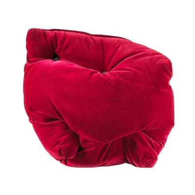 Pre-owned Gaetano Pesce La Michetta Pillow 35 In Velvet By  In Red