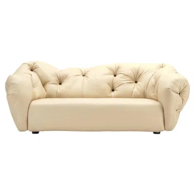 Pre-owned Gaetano Pesce Luxury Italian Lounge Sofa In Leather -  For Meritalia Nubola 238cm In Beige