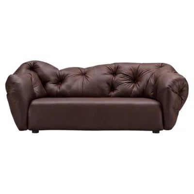 Pre-owned Gaetano Pesce Luxury Italian Lounge Sofa In Leather -  For Meritalia Nubola 238cm In Black
