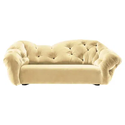 Pre-owned Gaetano Pesce Luxury Italian Lounge Sofa In Velvet -  For Meritalia Nubola 238 Cm In Beige