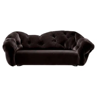 Pre-owned Gaetano Pesce Luxury Italian Lounge Sofa In Velvet -  For Meritalia Nubola 238 Cm In Black