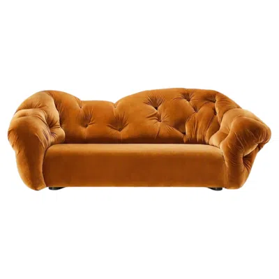 Pre-owned Gaetano Pesce Luxury Italian Lounge Sofa In Velvet -  For Meritalia Nubola 238 Cm In Brown
