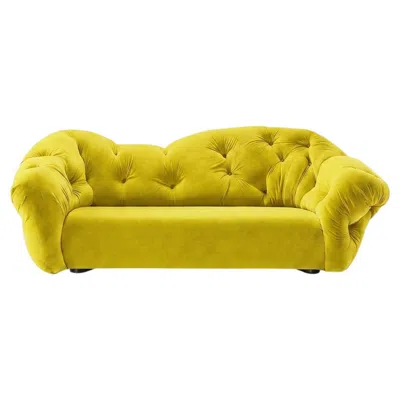 Pre-owned Gaetano Pesce Luxury Italian Lounge Sofa In Velvet -  For Meritalia Nubola 238 Cm In Yellow