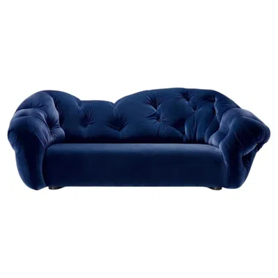 Pre-owned Gaetano Pesce Luxury Italian Lounge Sofa In Velvet -  For Meritalia Nubola Cobalt In Blue