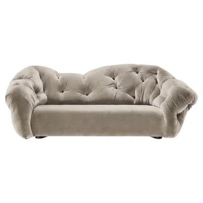 Pre-owned Gaetano Pesce Luxury Italian Lounge Sofa In Velvet -  For Meritalia Nubola - Sand In Brown