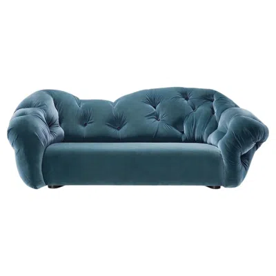 Pre-owned Gaetano Pesce Luxury Italian Lounge Sofa In Velvet -  For Meritalia Nubola Steel In Blue