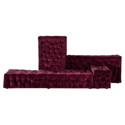 Pre-owned Gaetano Pesce Luxury La Michetta Modular Sofa By  For Meritalia - Velvet Blush In Black