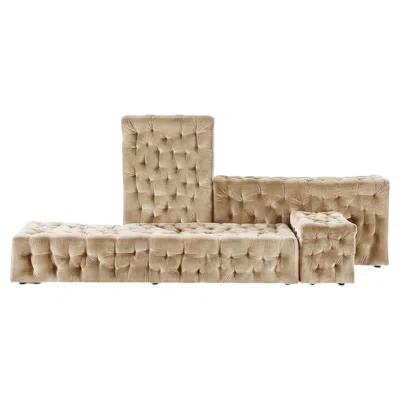 Pre-owned Gaetano Pesce Luxury La Michetta Modular Sofa By  For Meritalia - Velvet Hazelnut In Brown