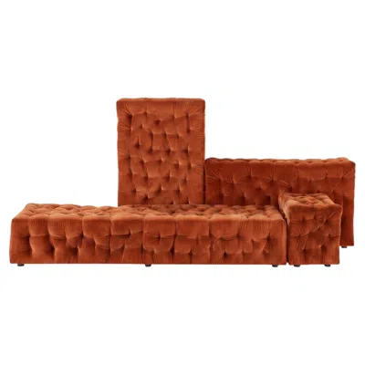 Pre-owned Gaetano Pesce Luxury La Michetta Modular Sofa By  For Meritalia - Velvet Ochre In Brown