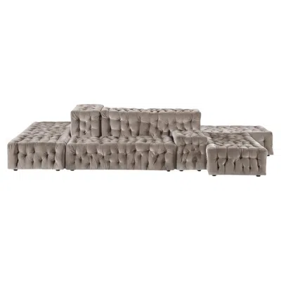 Pre-owned Gaetano Pesce Luxury La Michetta Modular Sofa By  For Meritalia - Velvet Sage In Gray