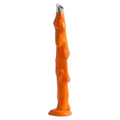 Pre-owned Gaetano Pesce Meritalia Candelabra Sculptural Candle Holder By , Handmade, Orange