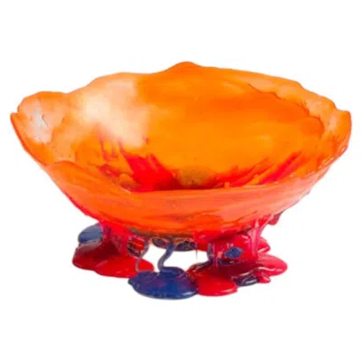Pre-owned Gaetano Pesce Meritalia Edizioni Del Pesce Half Ball Small Vase By  In Orange