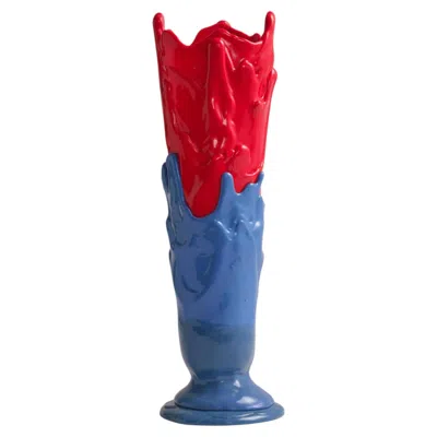 Pre-owned Gaetano Pesce Meritalia Edizioni Del Pesce Tall Vase In Blue And Red By