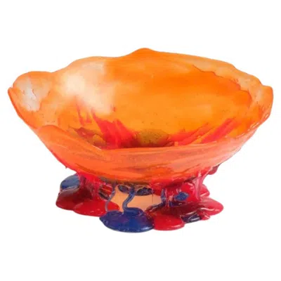 Pre-owned Gaetano Pesce Meritalia Half Ball, Small / Orange, Blue And Red By