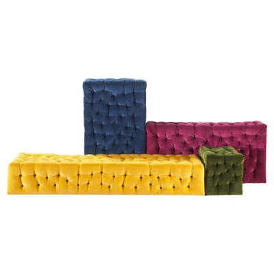 Pre-owned Gaetano Pesce Meritalia La Michetta Composition 4 Sofa In Velvet By  In Yellow