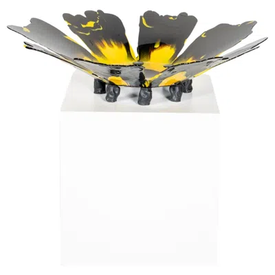 Pre-owned Gaetano Pesce Meritalia Papavero Vase / Black And Yellow By