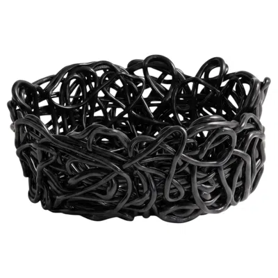 Pre-owned Gaetano Pesce Meritalia Senzafine Oval Basket Vase - Storage Basket By  - Black