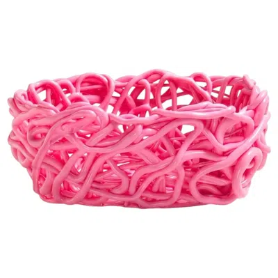 Pre-owned Gaetano Pesce Meritalia Senzafine Oval Basket Vase - Storage Basket By  - Pink