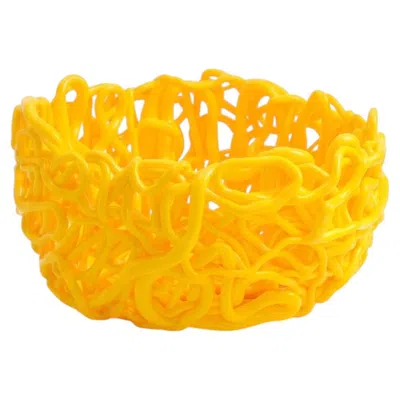 Pre-owned Gaetano Pesce Meritalia Senzafine Round Basket Large Vase - Storage Basket By  In Orange