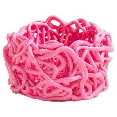 Pre-owned Gaetano Pesce Meritalia Senzafine Round Basket Medium Vase - Storage Basket By  In Pink