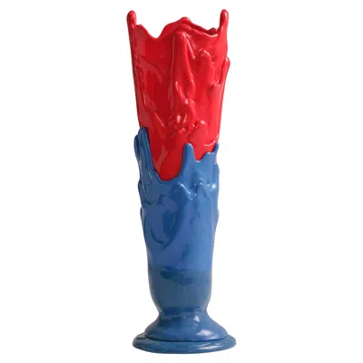 Pre-owned Gaetano Pesce Meritalia Tall Vase / Blue And Red By