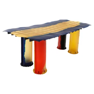 Pre-owned Gaetano Pesce , Nobody's Perfect Zerodesegno Dining Table, Multicolor Resin In Sand
