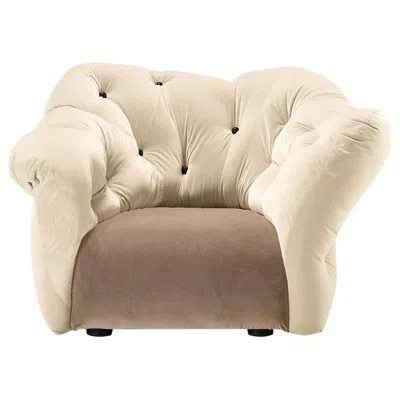 Pre-owned Gaetano Pesce Nubola 133 Velvet Sofa In Cream-hazelnut By  In Sand